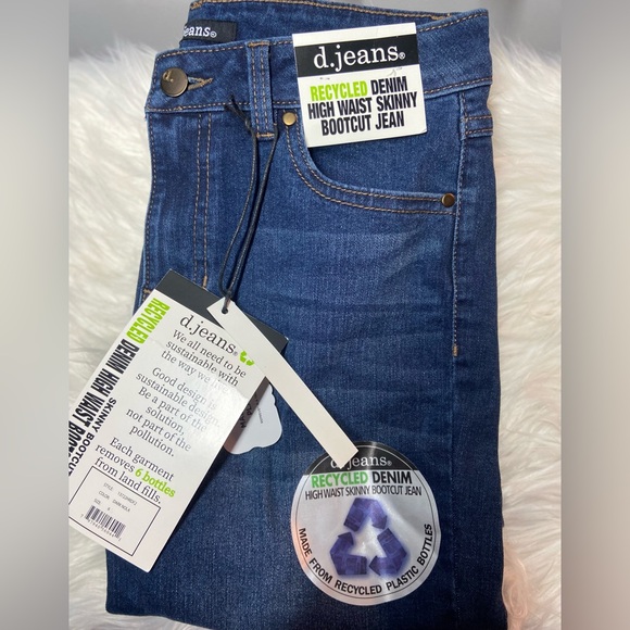 d. jeans High Waist Skinny Bootcut Jeans - Blue - Picture 1 of 7